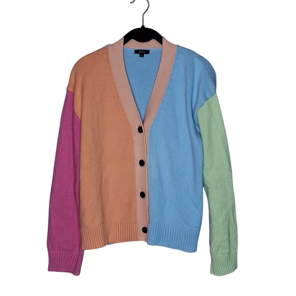 Ladies Rails Reese Colorblock V-Neck Cardigan Size Small Cotton Blend